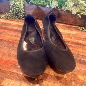 Black suede born flats